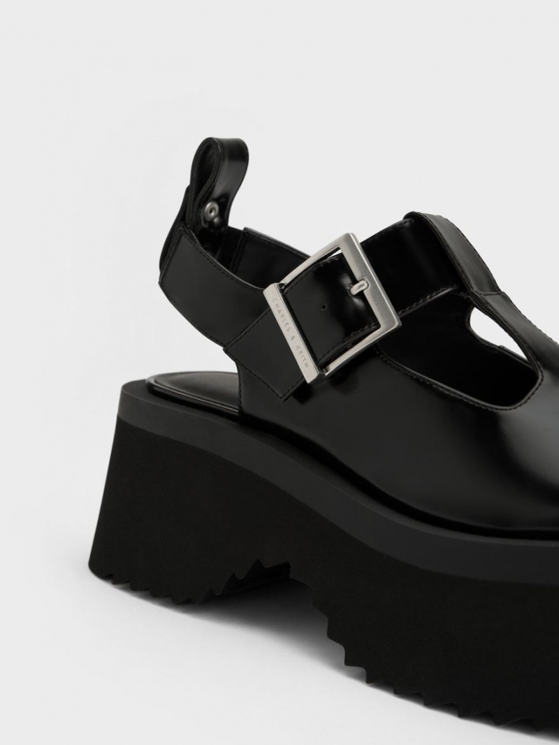 παπουτσια mary jane Charles And Keith Χοντρός Chain Cut-Out μαυρα | 36207-NRFP