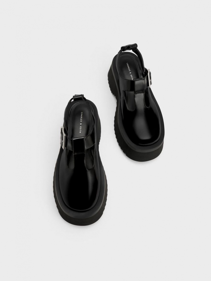 παπουτσια mary jane Charles And Keith Χοντρός Chain Cut-Out μαυρα | 36207-NRFP