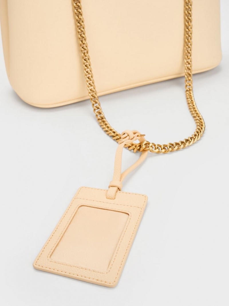 τσάντεσ tote Charles And Keith Alcott Μπεζ | 92801-GSRN