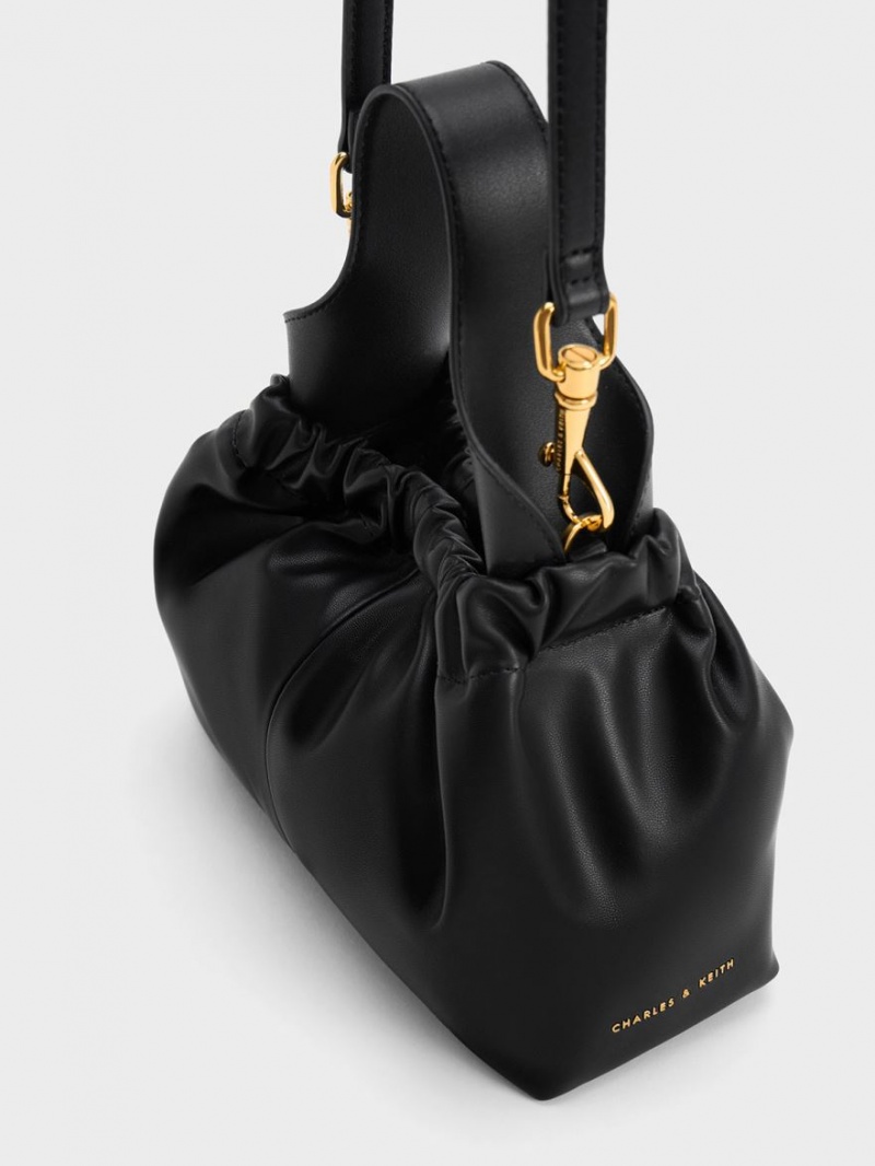 τσάντεσ tote Charles And Keith Ally Ruched Slouchy μαυρα | 38247-HKTY