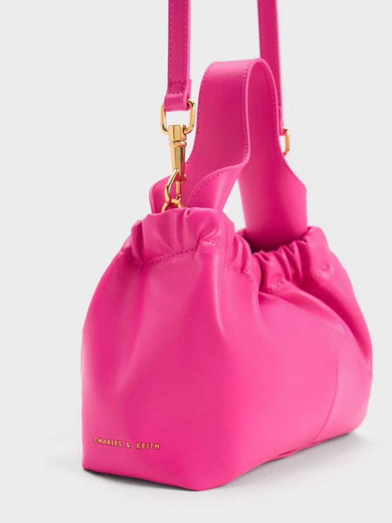 τσάντεσ tote Charles And Keith Ally Ruched Slouchy φουξια | 29065-FNBH