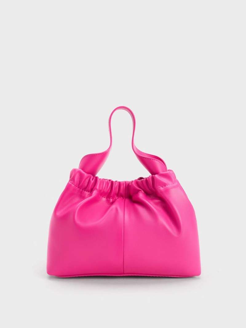 τσάντεσ tote Charles And Keith Ally Ruched Slouchy φουξια | 29065-FNBH