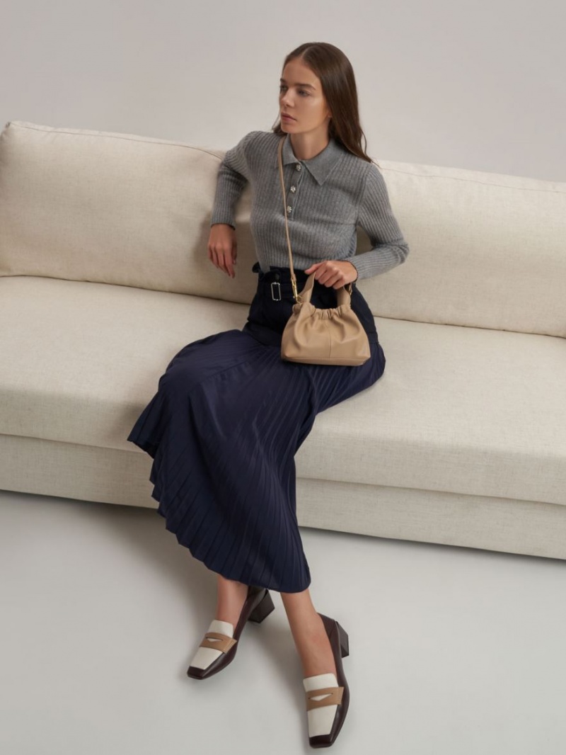 τσάντεσ tote Charles And Keith Ally Ruched Slouchy Μπεζ | 25938-QXFU