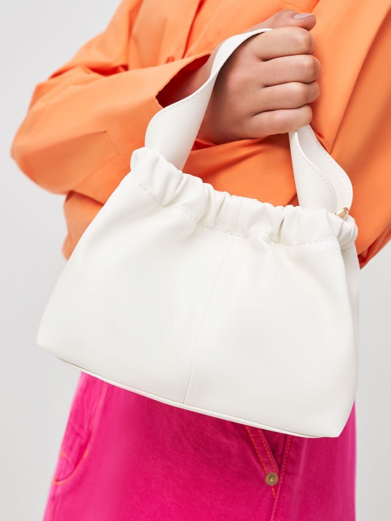 τσάντεσ tote Charles And Keith Ally Ruched Slouchy ασπρα | 70893-TYRU