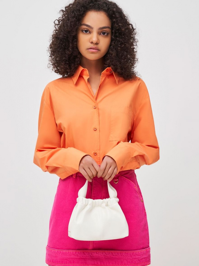 τσάντεσ tote Charles And Keith Ally Ruched Slouchy ασπρα | 70893-TYRU