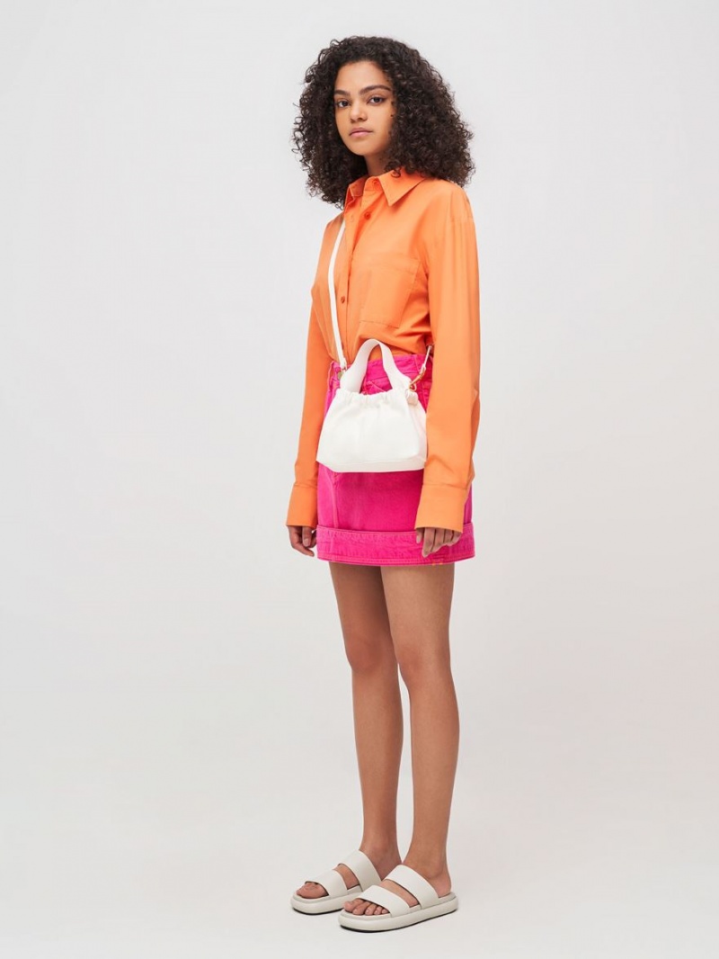 τσάντεσ tote Charles And Keith Ally Ruched Slouchy ασπρα | 70893-TYRU