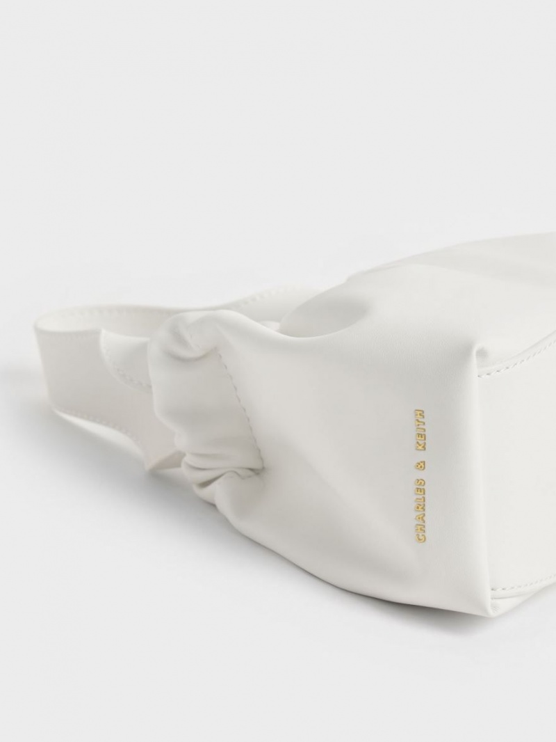 τσάντεσ tote Charles And Keith Ally Ruched Slouchy ασπρα | 70893-TYRU