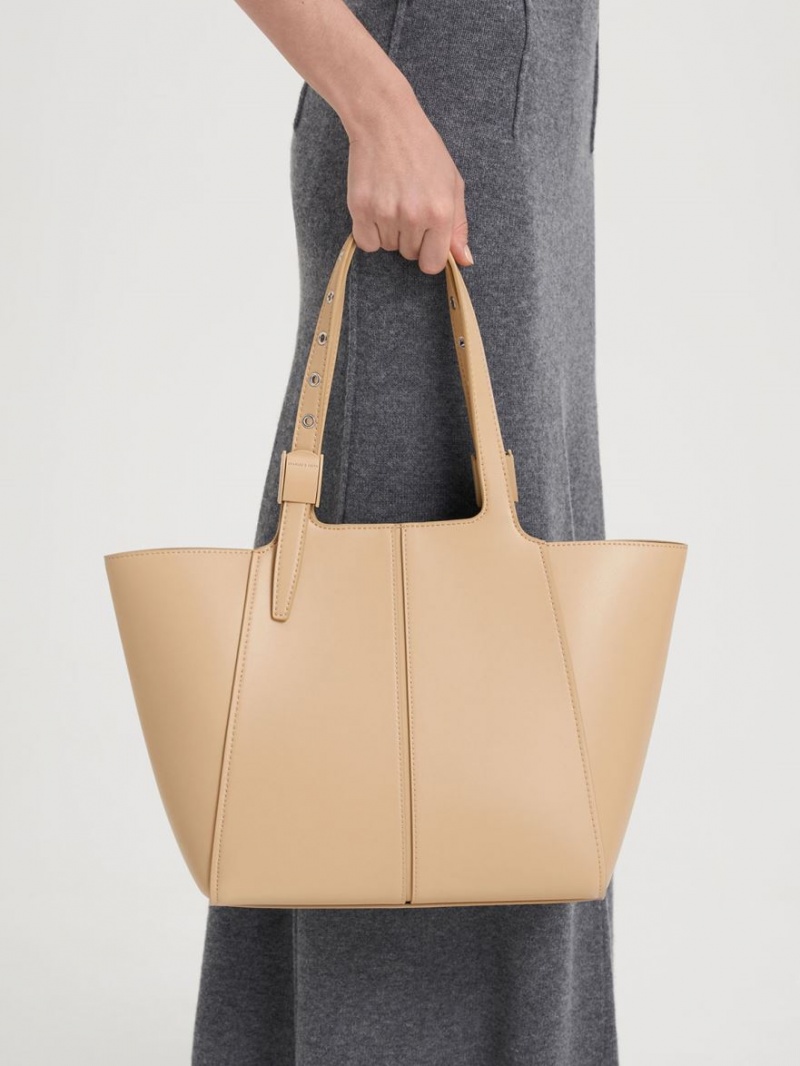 τσάντεσ tote Charles And Keith Altea Μπεζ | 91370-RCLV