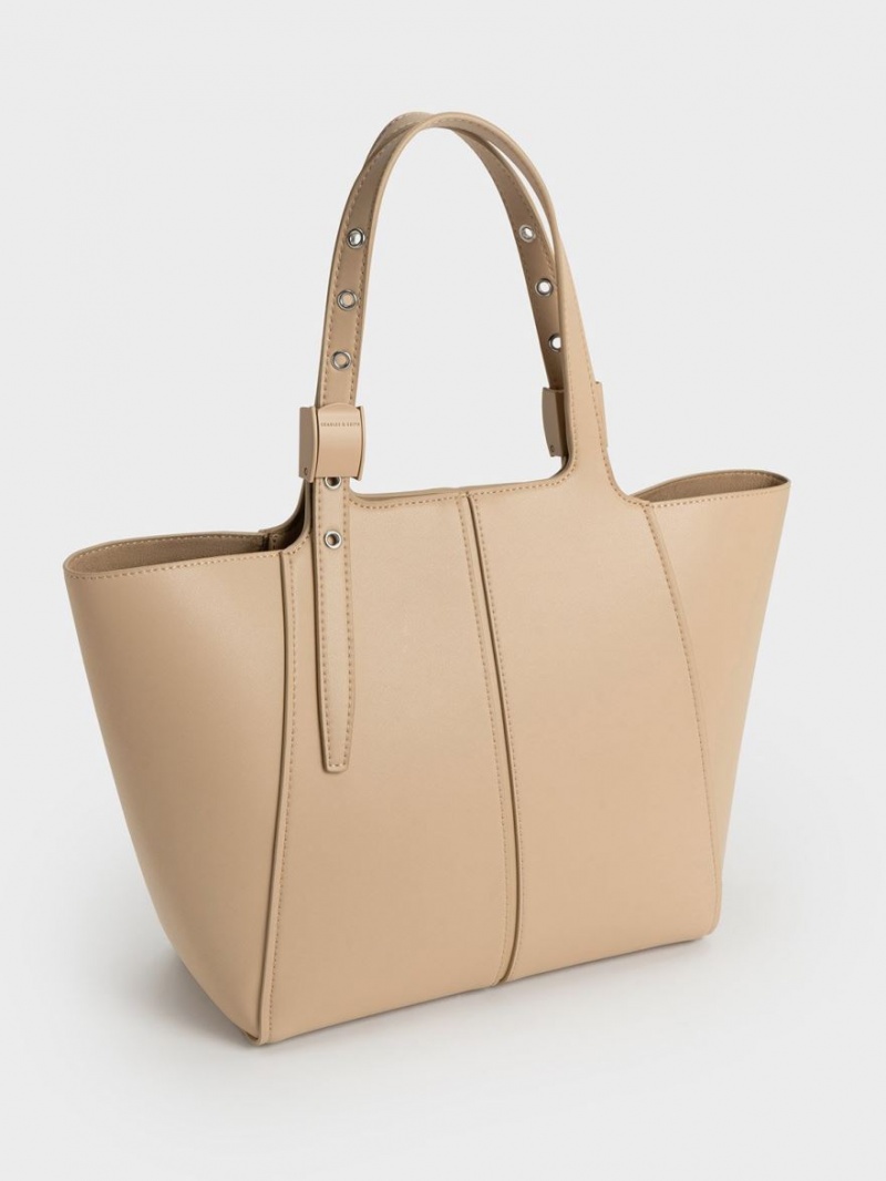 τσάντεσ tote Charles And Keith Altea Μπεζ | 91370-RCLV