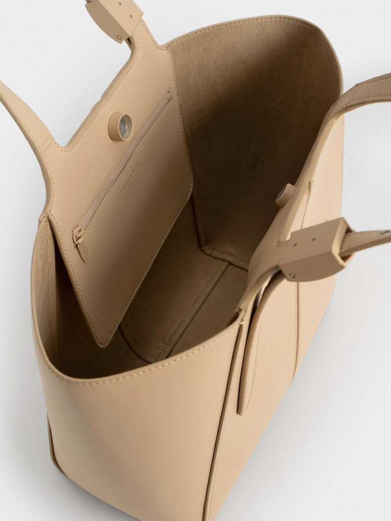 τσάντεσ tote Charles And Keith Altea Μπεζ | 91370-RCLV