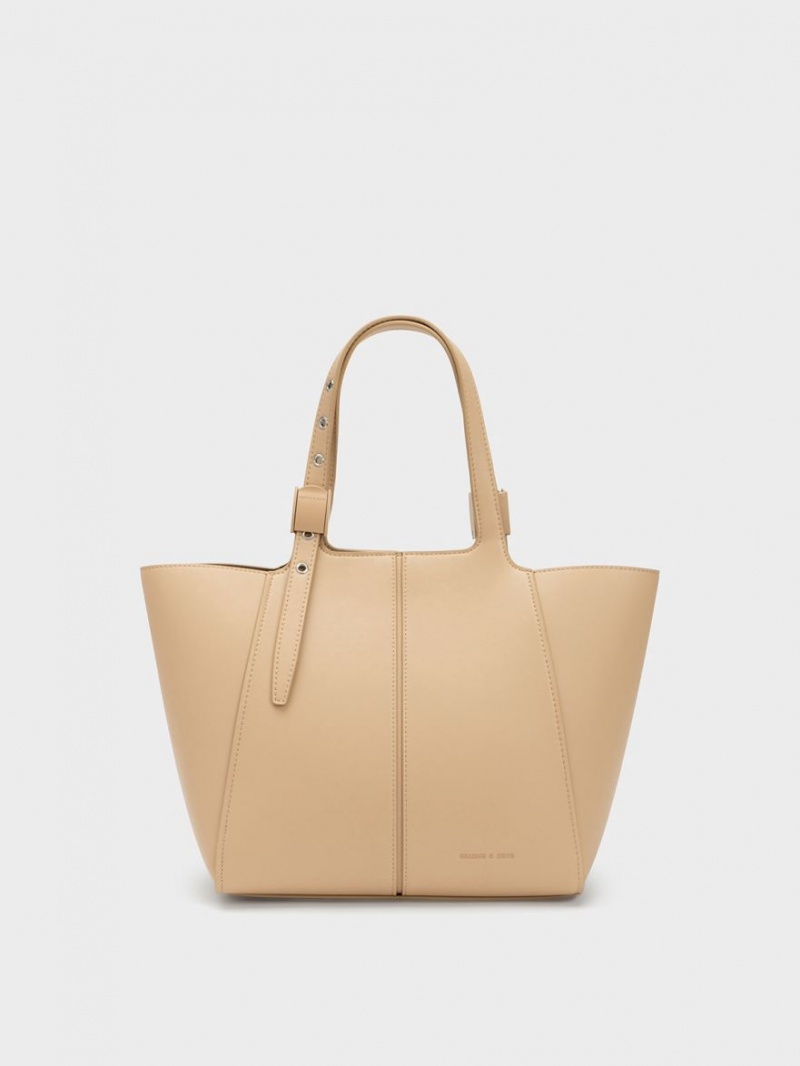 τσάντεσ tote Charles And Keith Altea Μπεζ | 91370-RCLV