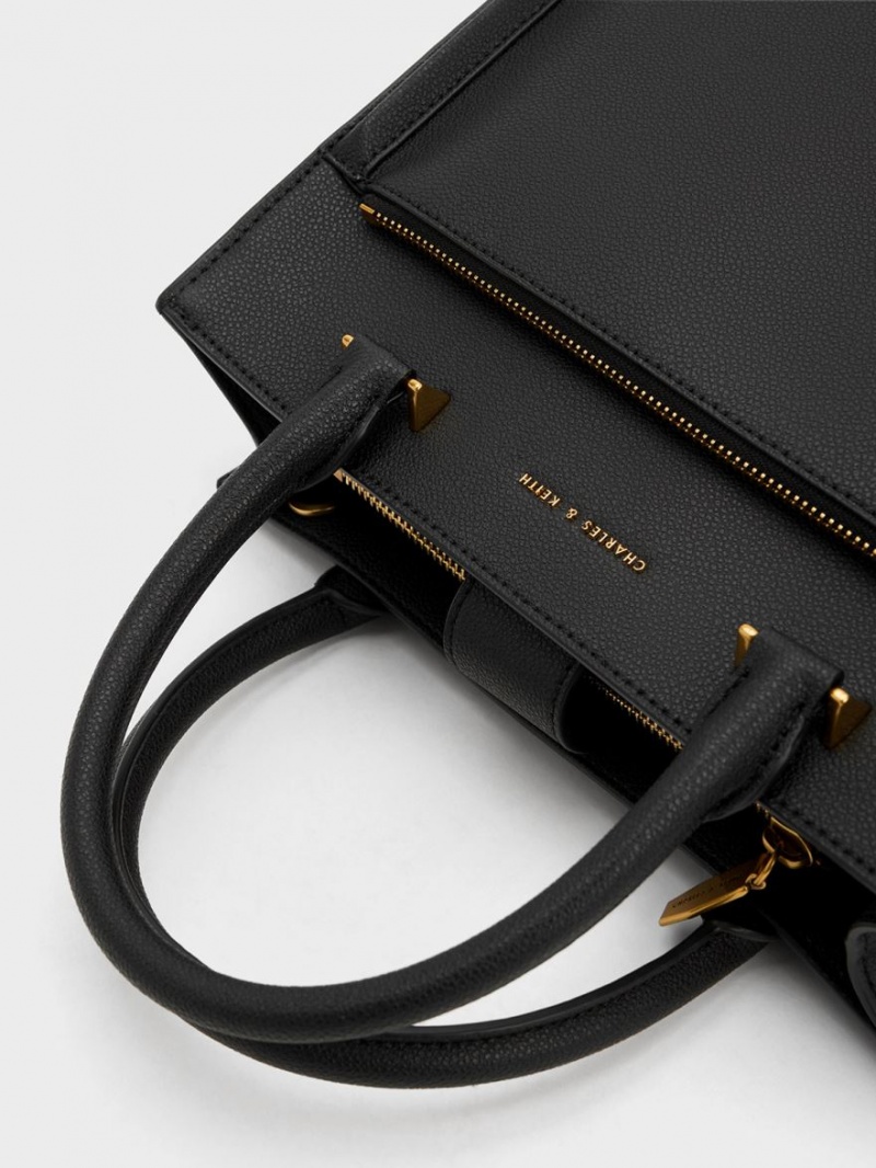 τσάντεσ tote Charles And Keith Anwen Structured μαυρα | 41903-OECQ