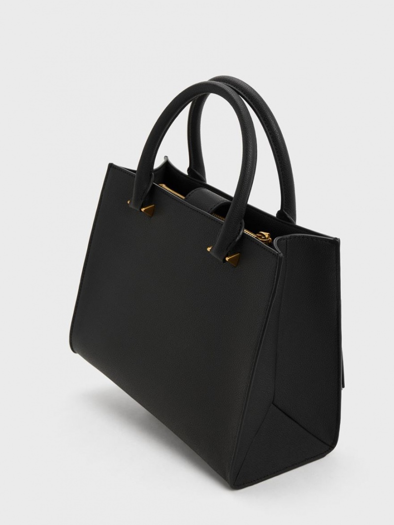 τσάντεσ tote Charles And Keith Anwen Structured μαυρα | 41903-OECQ