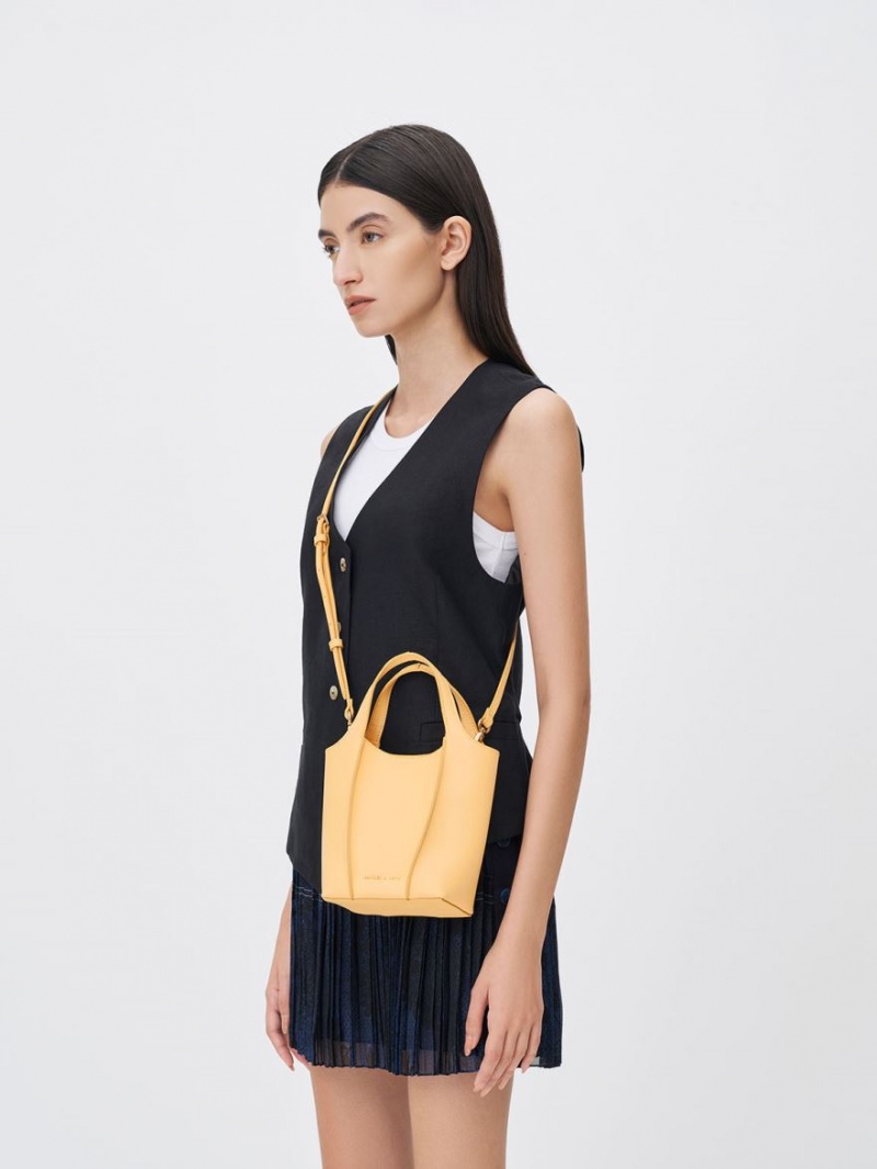 τσάντεσ tote Charles And Keith Arlys κίτρινα | 47029-GLZC