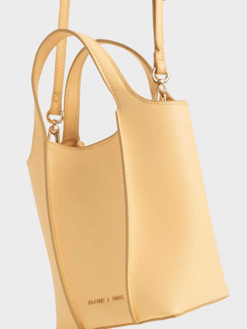 τσάντεσ tote Charles And Keith Arlys κίτρινα | 47029-GLZC