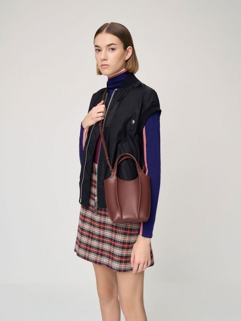 τσάντεσ tote Charles And Keith Arlys σοκολάτα | 69428-UAVW