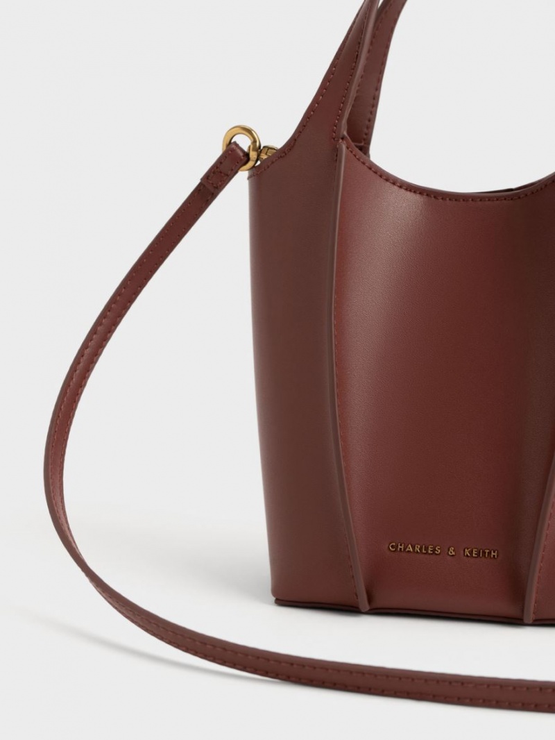τσάντεσ tote Charles And Keith Arlys σοκολάτα | 69428-UAVW