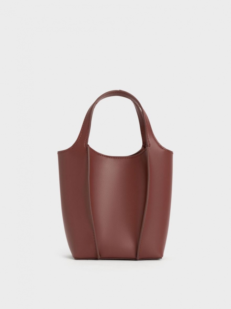 τσάντεσ tote Charles And Keith Arlys σοκολάτα | 69428-UAVW