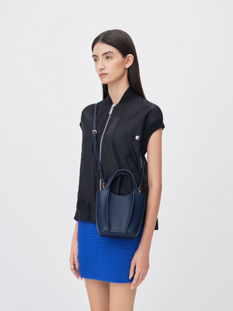 τσάντεσ tote Charles And Keith Arlys σκουρο μπλε | 69782-IPXO