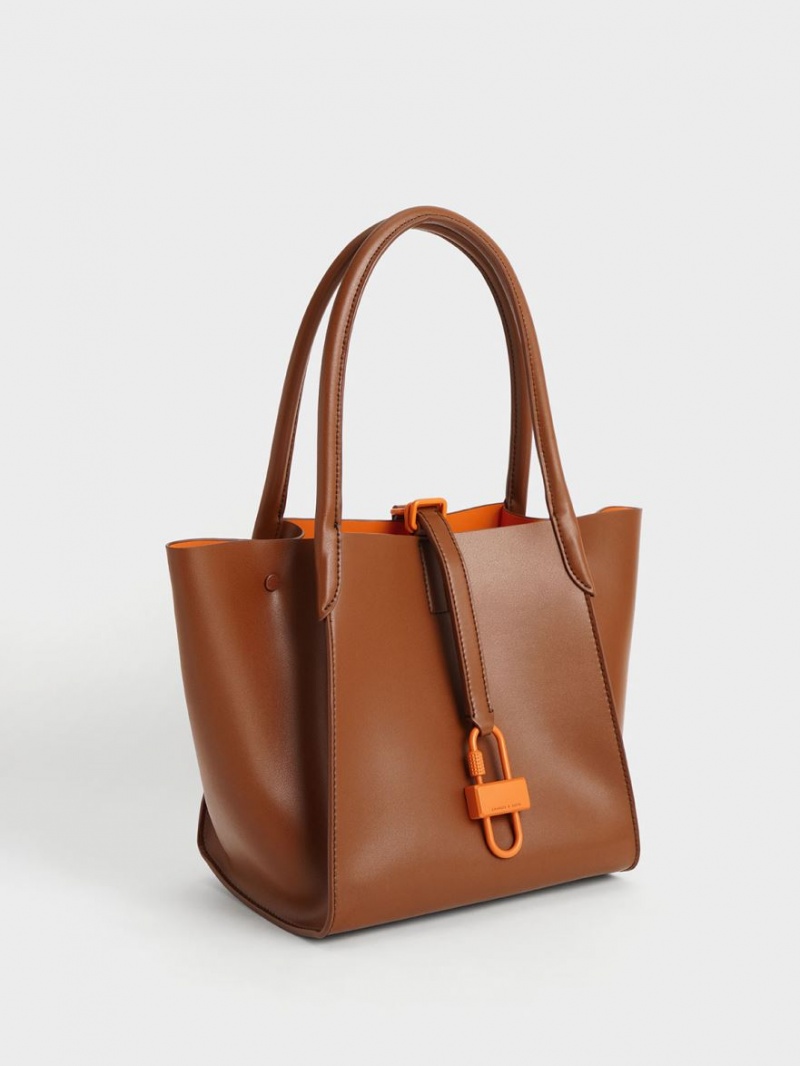 τσάντεσ tote Charles And Keith Balta Belted καφε | 34690-ZIET