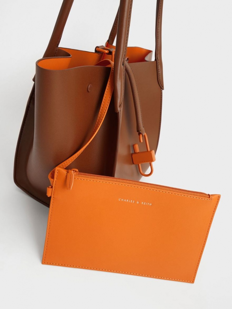 τσάντεσ tote Charles And Keith Balta Belted καφε | 34690-ZIET