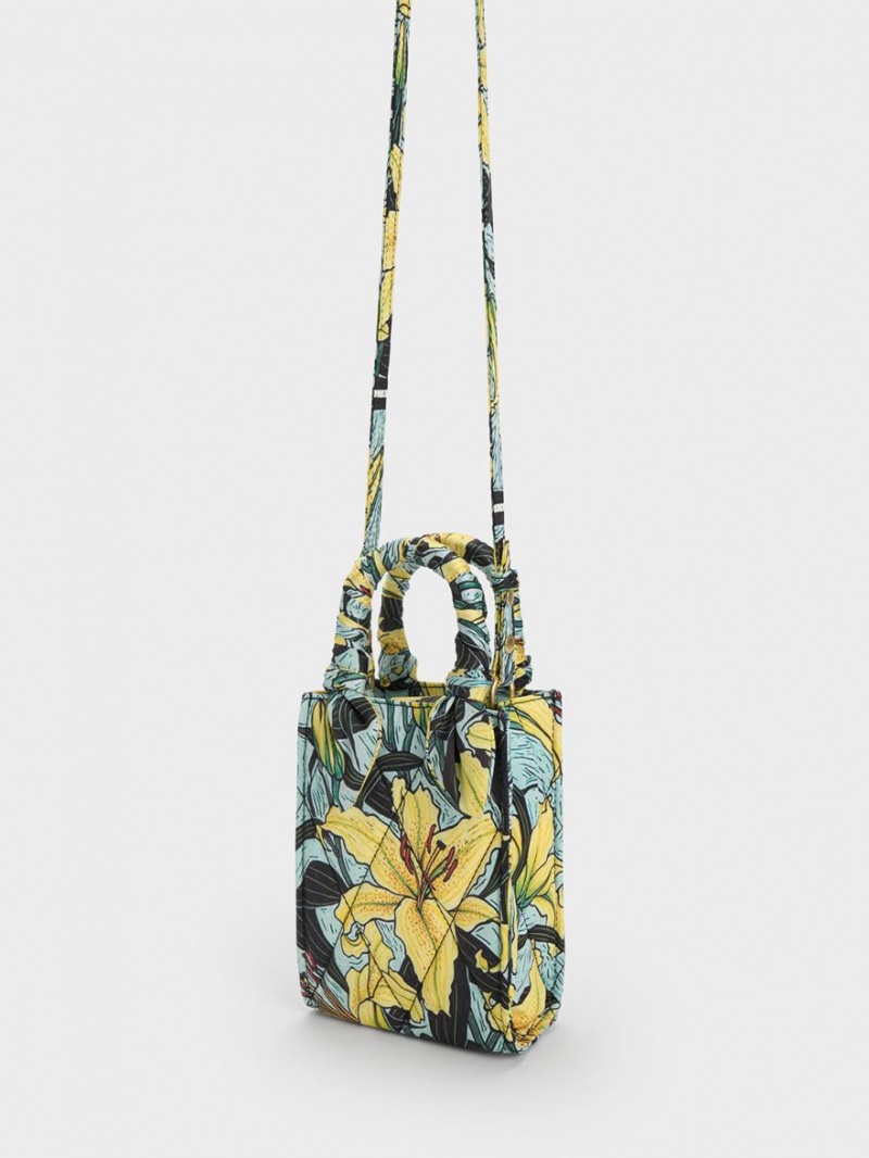 τσάντεσ tote Charles And Keith Botanical Print Fabric Πολύχρωμο | 63875-WACK