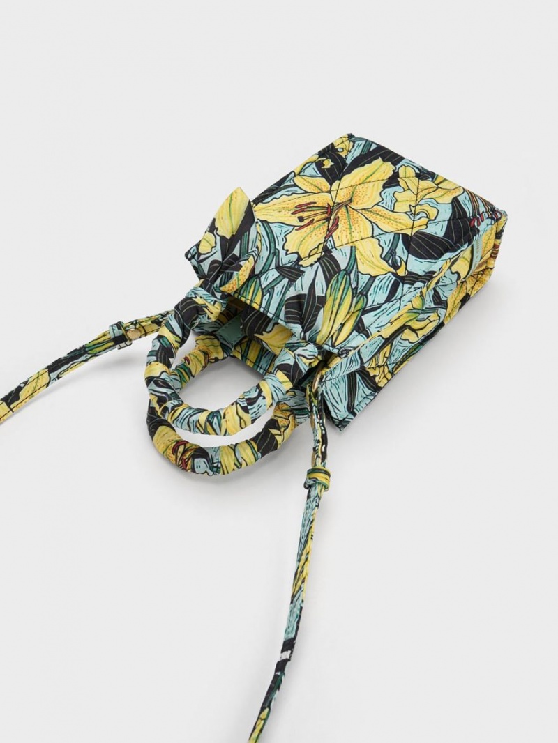 τσάντεσ tote Charles And Keith Botanical Print Fabric Πολύχρωμο | 63875-WACK