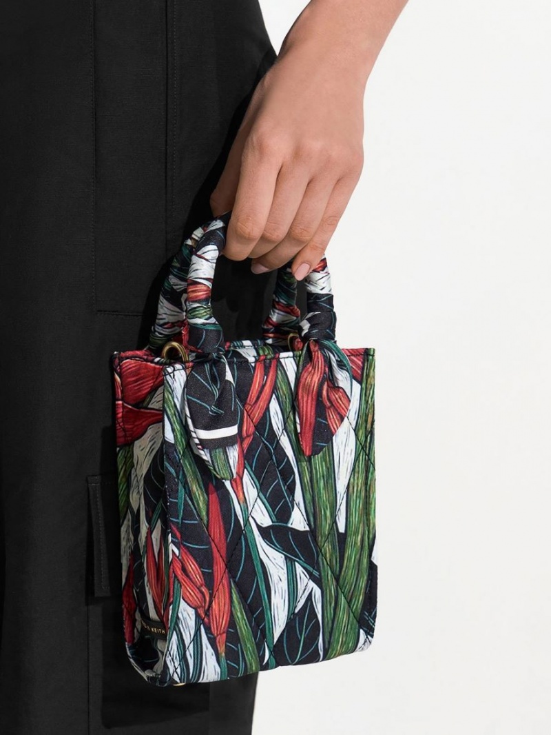 τσάντεσ tote Charles And Keith Botanical Print Fabric Πολύχρωμο | 26753-LFVK