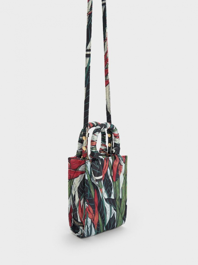 τσάντεσ tote Charles And Keith Botanical Print Fabric Πολύχρωμο | 26753-LFVK