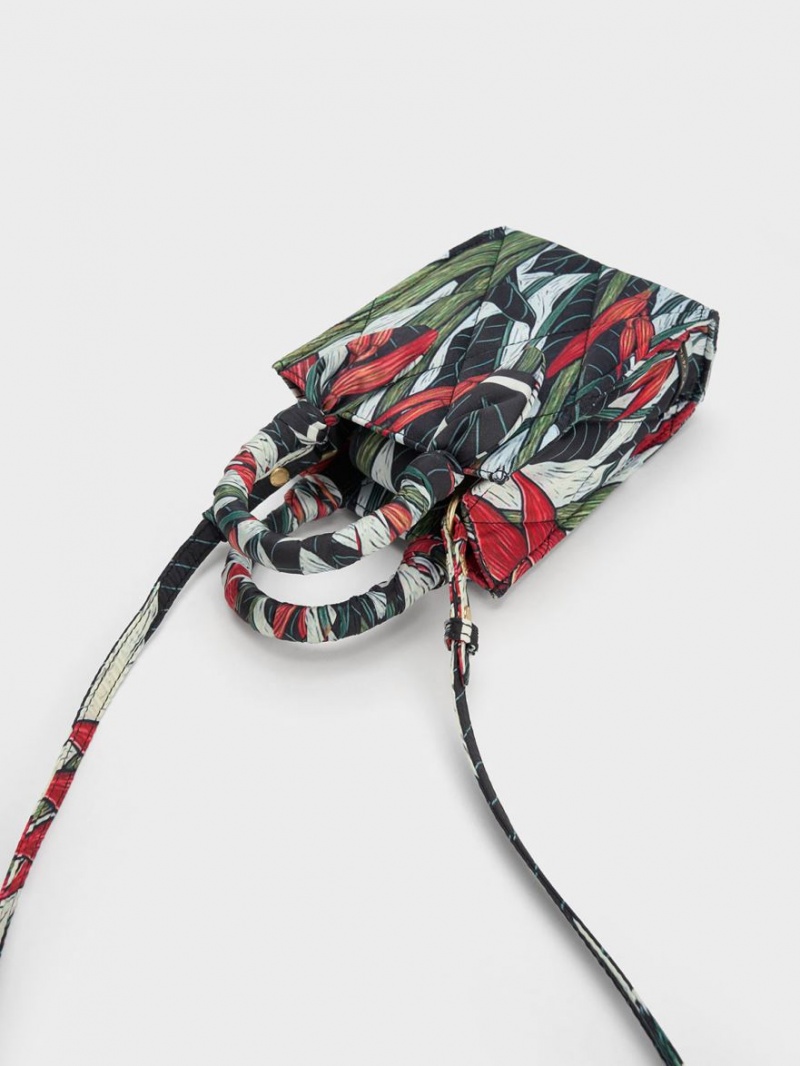 τσάντεσ tote Charles And Keith Botanical Print Fabric Πολύχρωμο | 26753-LFVK