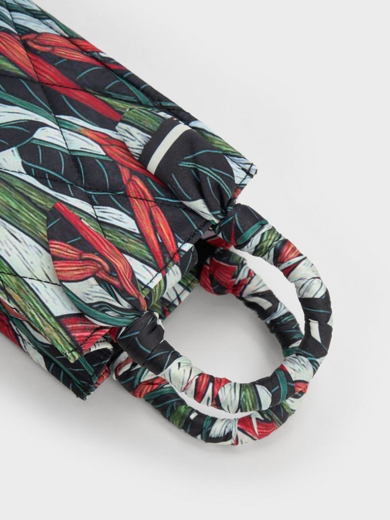 τσάντεσ tote Charles And Keith Botanical Print Fabric Πολύχρωμο | 26753-LFVK