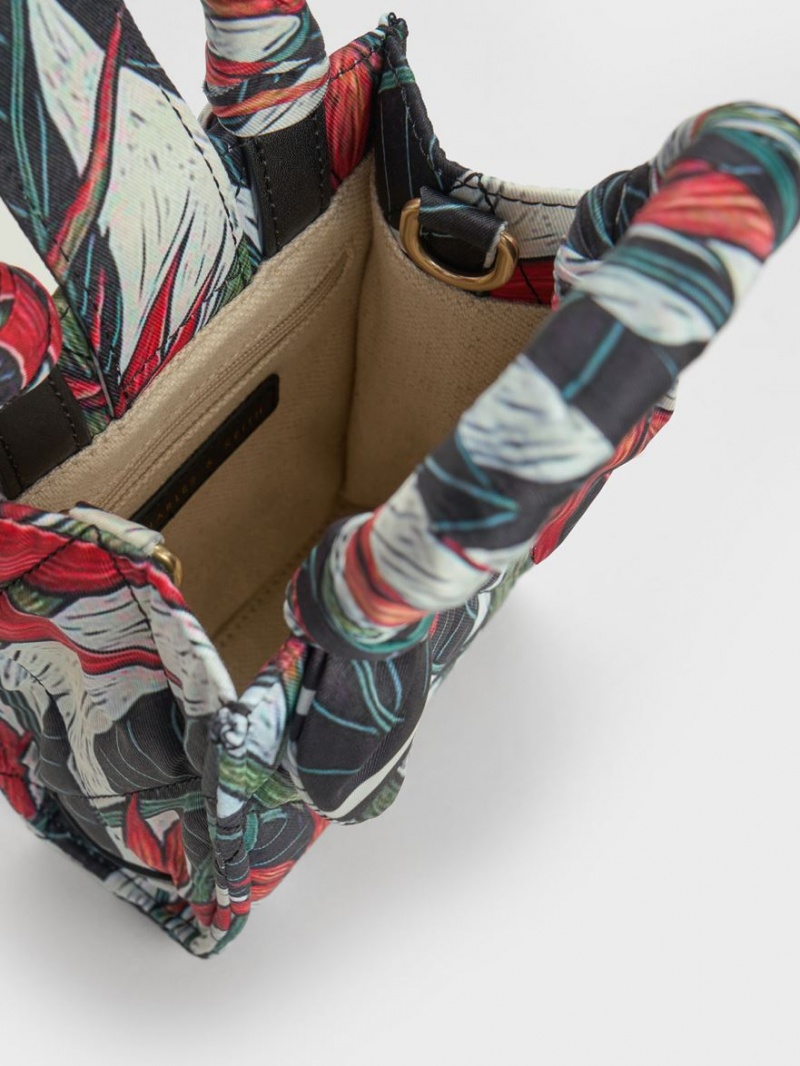τσάντεσ tote Charles And Keith Botanical Print Fabric Πολύχρωμο | 26753-LFVK