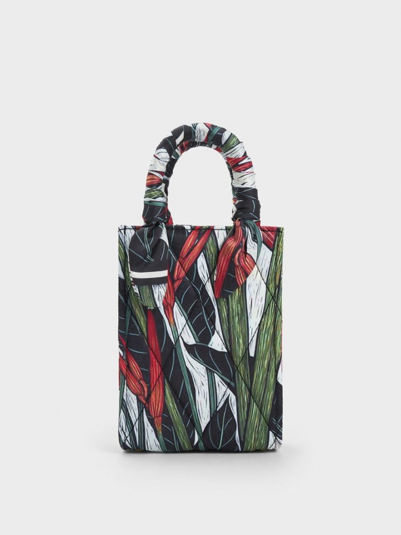 τσάντεσ tote Charles And Keith Botanical Print Fabric Πολύχρωμο | 26753-LFVK
