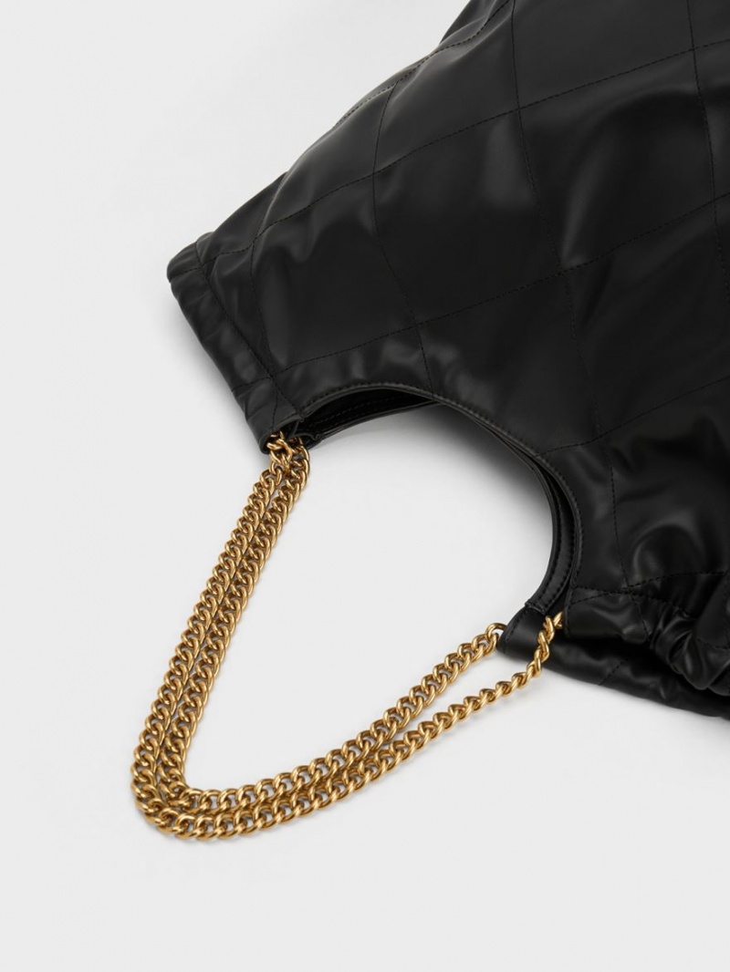 τσάντεσ tote Charles And Keith Braided Handle μαυρα | 01659-NKOS