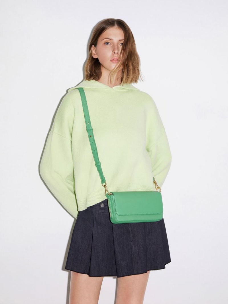 τσάντεσ tote Charles And Keith Catena Front Flap πρασινο | 52814-SLEQ