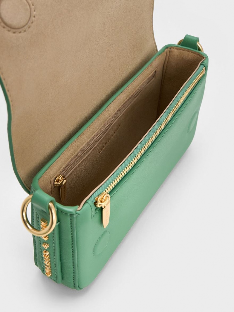 τσάντεσ tote Charles And Keith Catena Front Flap πρασινο | 52814-SLEQ
