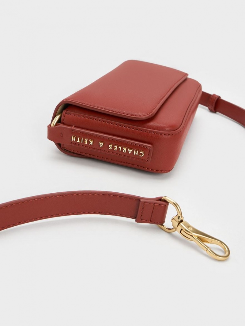 τσάντεσ tote Charles And Keith Catena Front Flap σκούρο κοκκινα | 83504-KPBZ