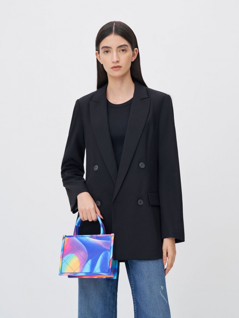 τσάντεσ tote Charles And Keith Celia Καπιτονέ Double Handle Πολύχρωμο | 54193-KBRY