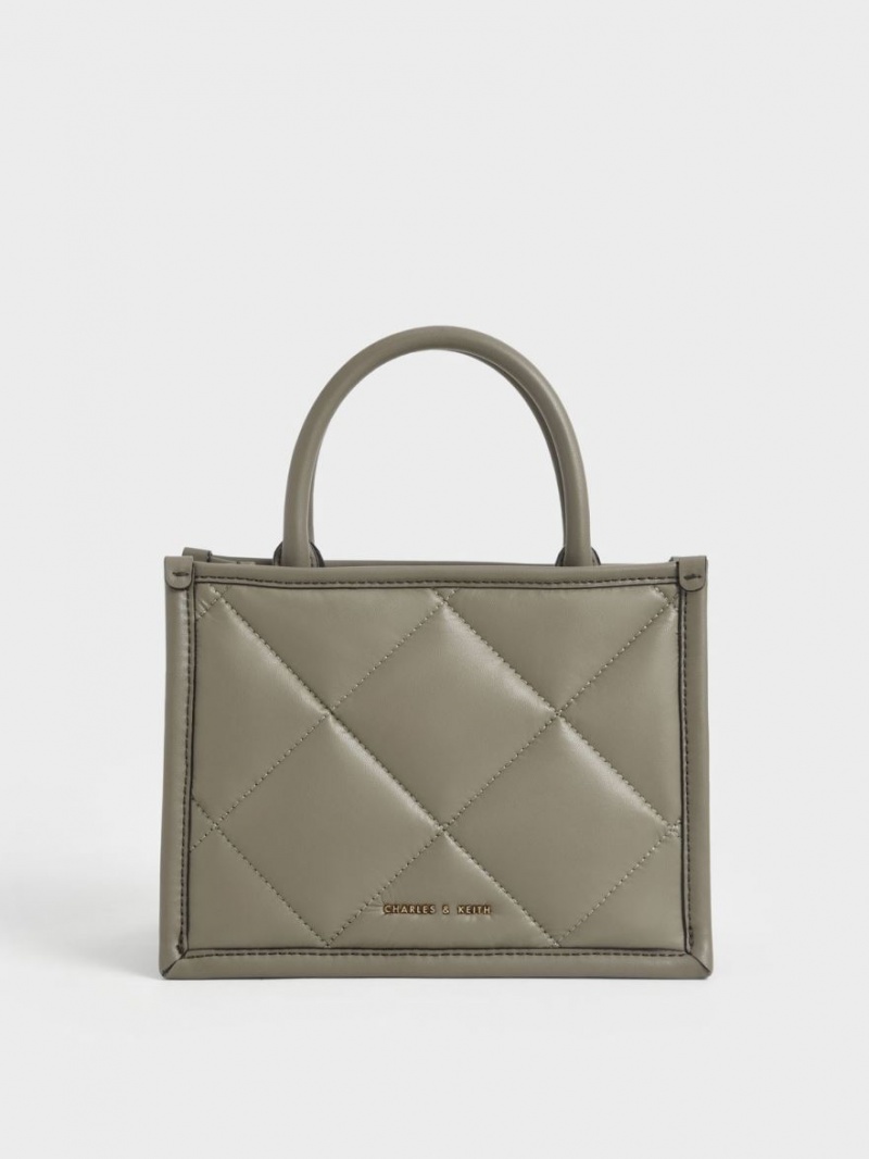 τσάντεσ tote Charles And Keith Celia Καπιτονέ Ελιά | 41905-NIHK