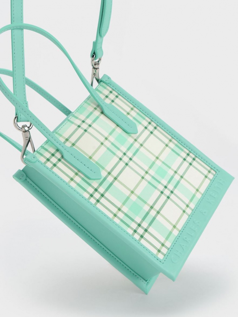 τσάντεσ tote Charles And Keith Checkered Geometric Πολύχρωμο | 19604-SODQ