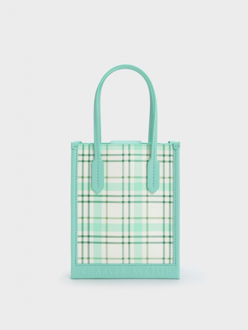 τσάντεσ tote Charles And Keith Checkered Geometric Πολύχρωμο | 19604-SODQ