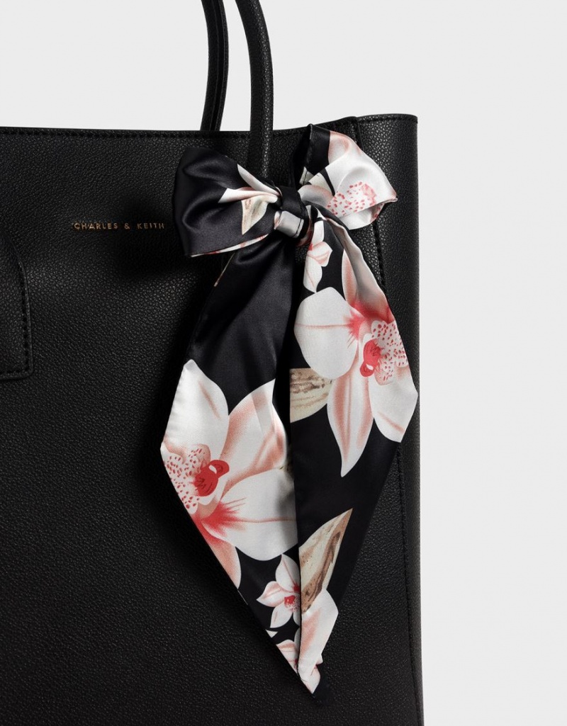 τσάντεσ tote Charles And Keith Chiffon Scarf μαυρα | 87345-EUYB