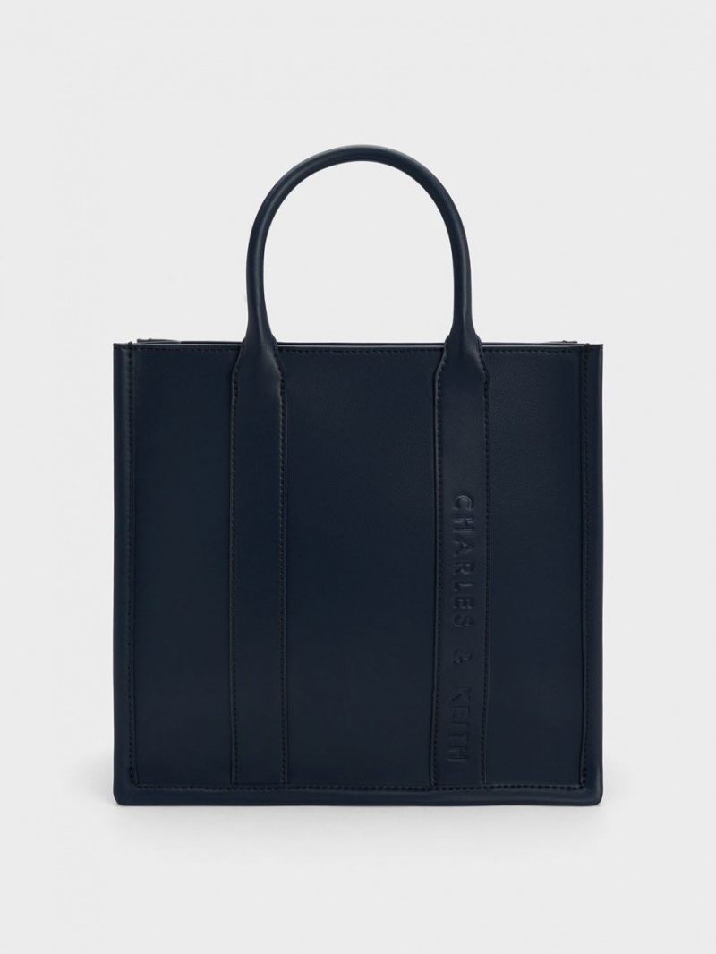 τσάντεσ tote Charles And Keith Clover Trapeze σκουρο μπλε | 50641-HASM