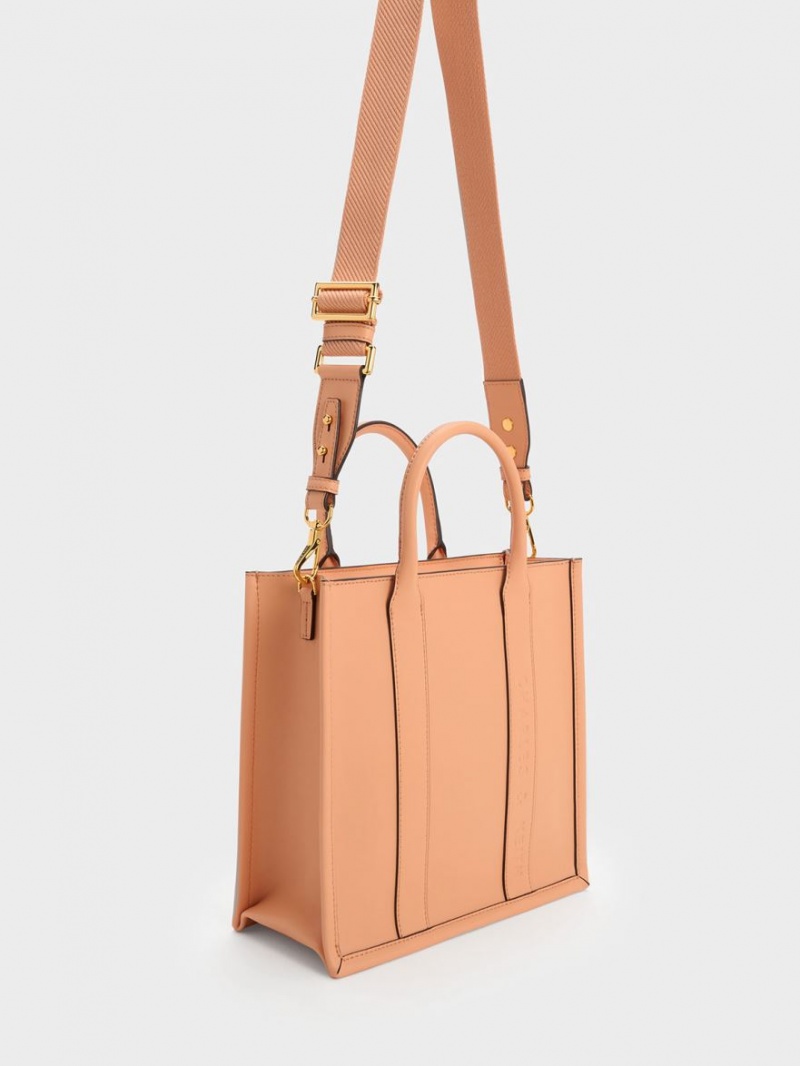 τσάντεσ tote Charles And Keith Clover Trapeze πορτοκαλι | 28706-DKUP