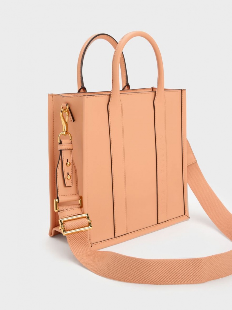 τσάντεσ tote Charles And Keith Clover Trapeze πορτοκαλι | 28706-DKUP