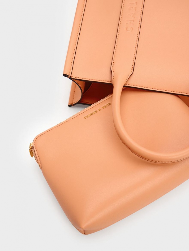 τσάντεσ tote Charles And Keith Clover Trapeze πορτοκαλι | 28706-DKUP