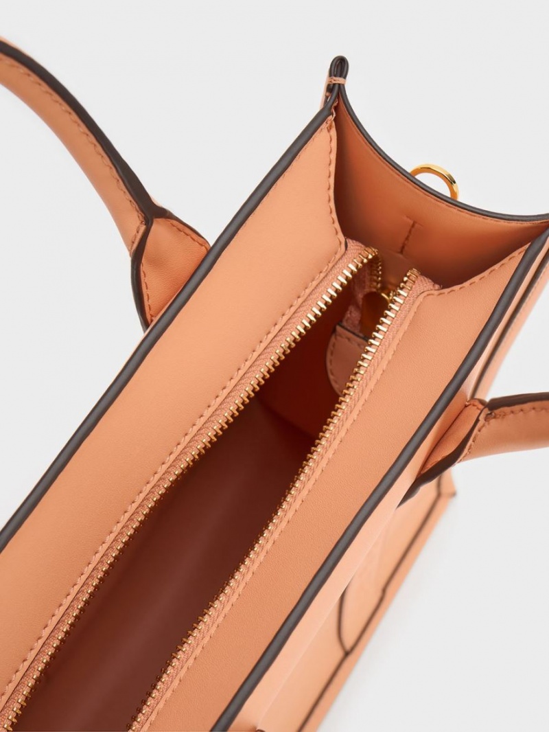 τσάντεσ tote Charles And Keith Clover Trapeze πορτοκαλι | 28706-DKUP