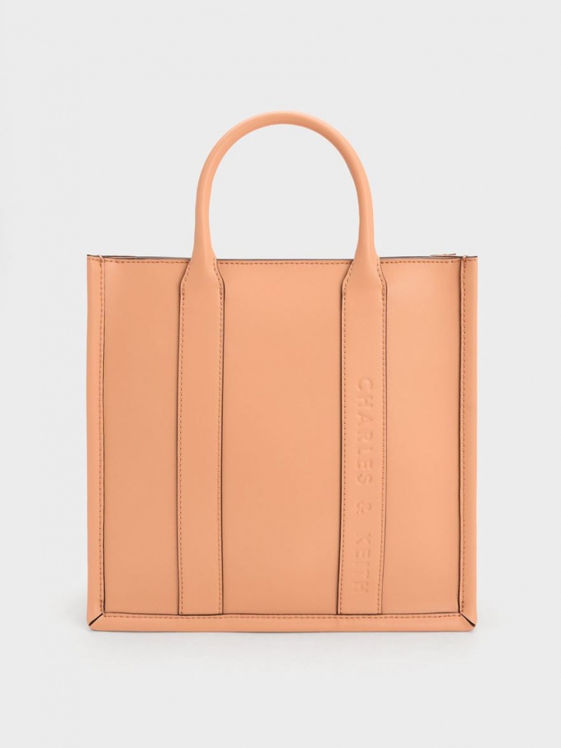 τσάντεσ tote Charles And Keith Clover Trapeze πορτοκαλι | 28706-DKUP