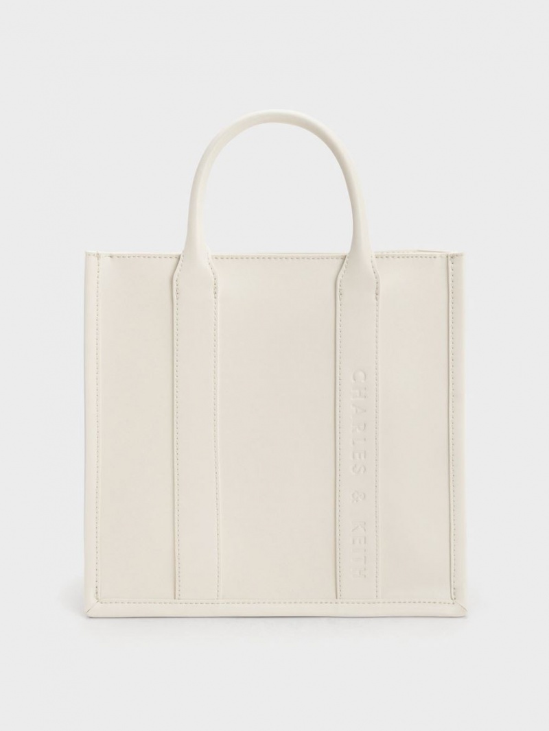 τσάντεσ tote Charles And Keith Clover Trapeze κρέμα | 89213-BMUF