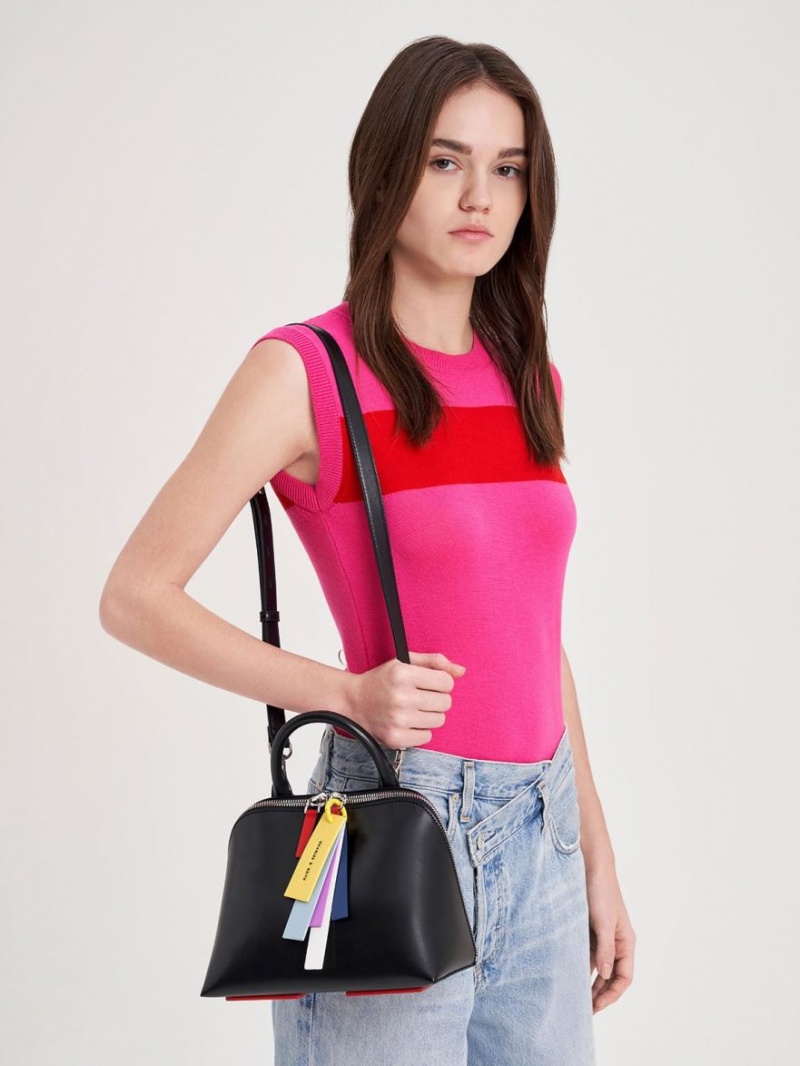 τσάντεσ tote Charles And Keith Cockade Bowling μαυρα | 06395-VNDB